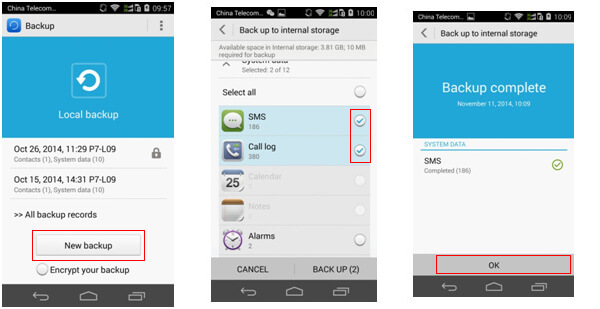 Copia de seguridad de los datos de Android de Huawei