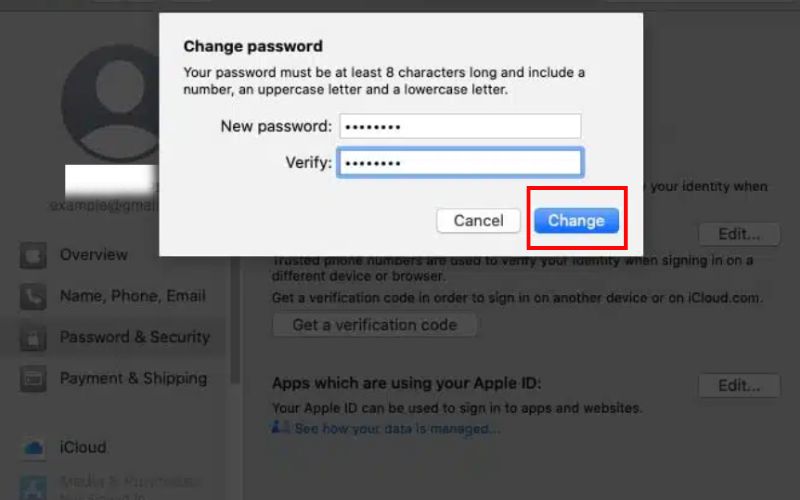Haga clic en el botón Cambiar