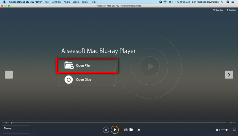 Archivo abierto del reproductor de Blu-ray Aiseesoft