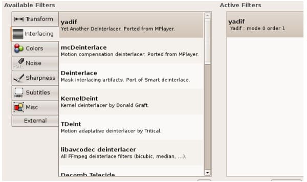 Aplicar efectos de video con Avidemux