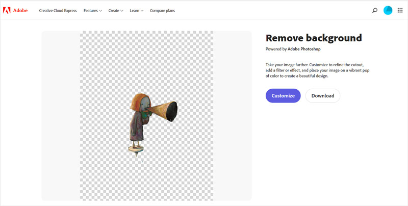 Adobe Creative Cloud Express Eliminar fondo
