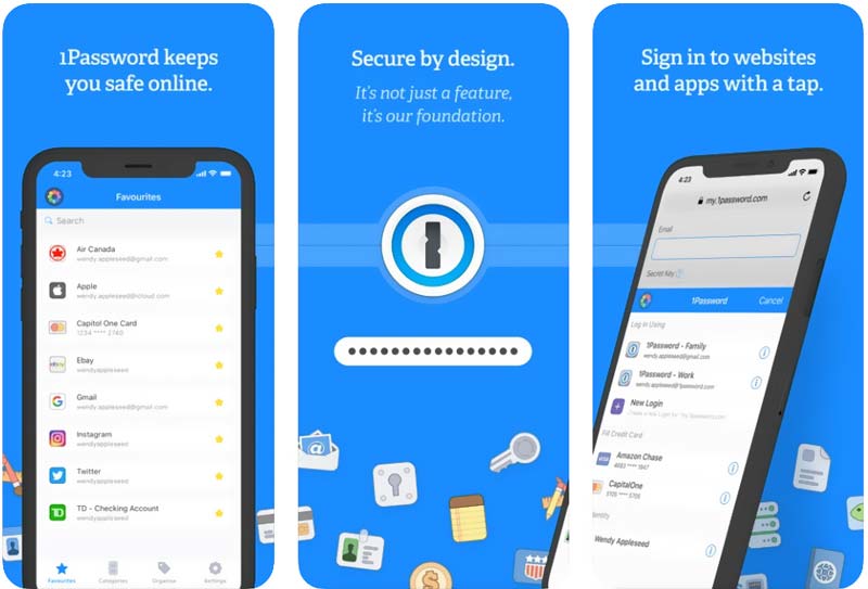 Aplicación de administrador de contraseñas 1Password