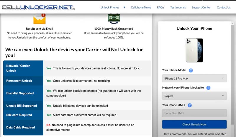 Desbloqueo de iPhone 11 con Cellunlocker Net: Desbloqueo de SIM