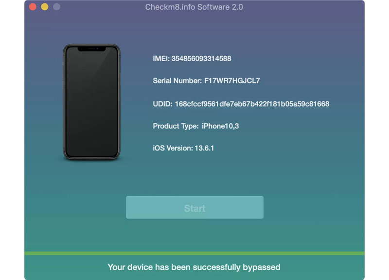 Desbloqueo exitoso del software Checkm8 Hecho