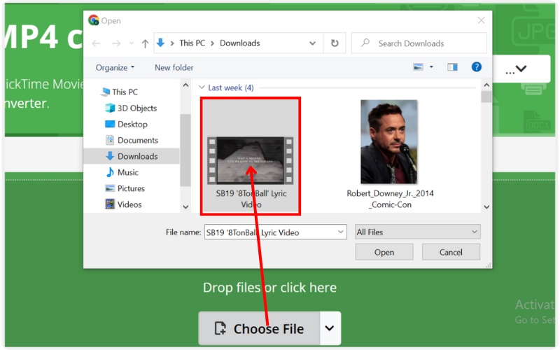 Seleccione un archivo de vídeo
