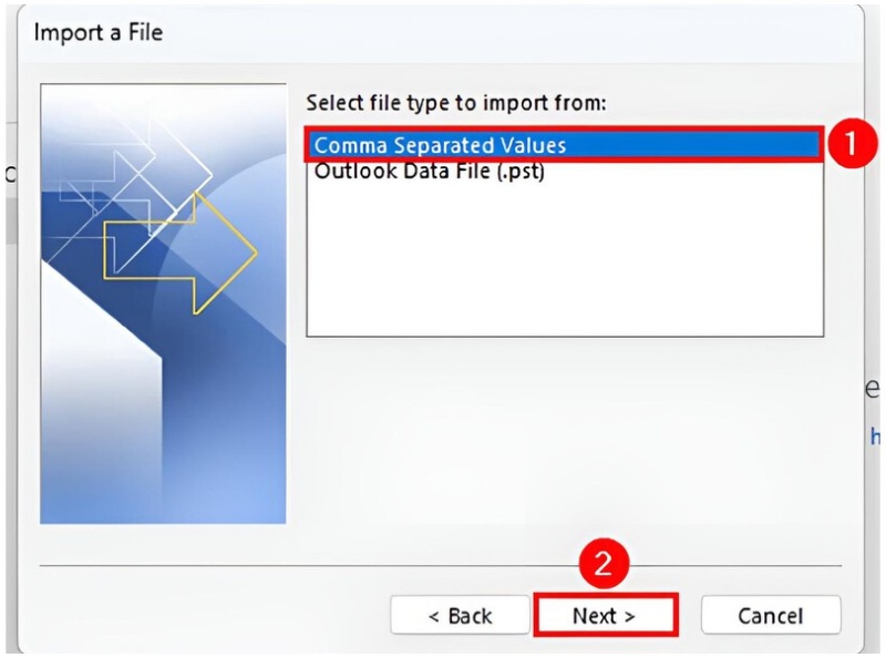 Elija valores separados por comas