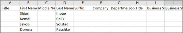 Exportar contactos de Outlook a Excel