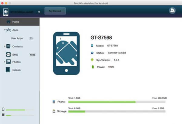 Administrador de dispositivos Android de Mobikin para Mac