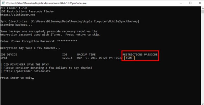 Restricciones de entrada Código de acceso