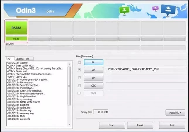 Éxito del proceso Odin