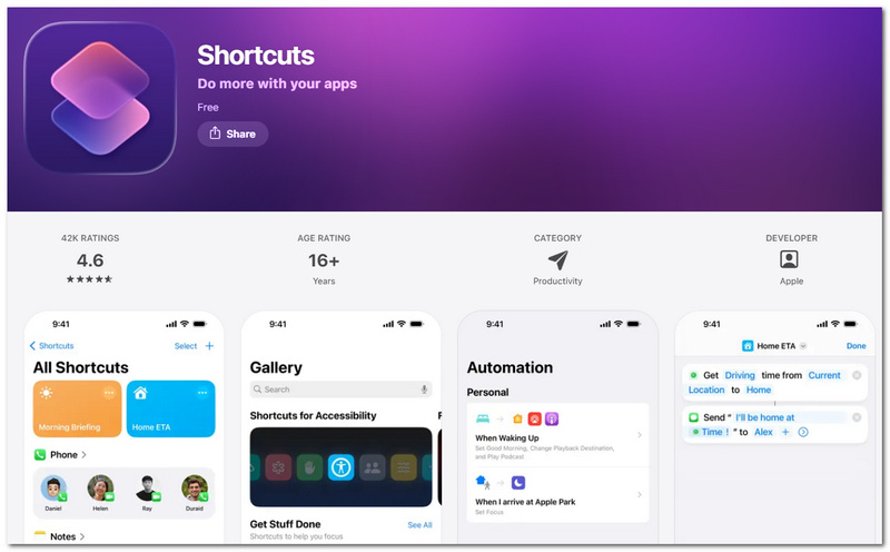 Convertidor de GIF a vídeo de accesos directos