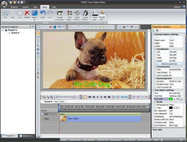 Editor de video VSDC