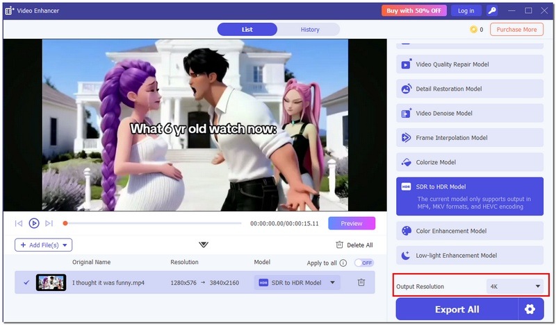 Elija resolución 4k