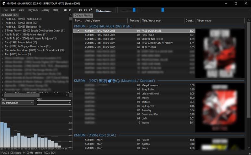 Reproductor de audio de alta resolución Foobar2000