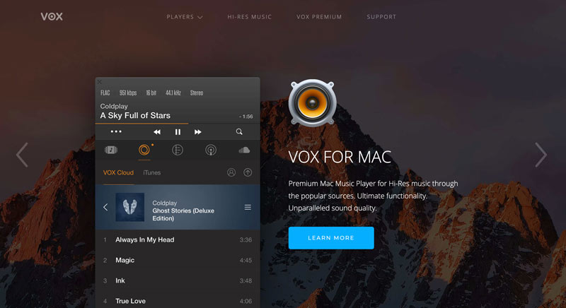 Reproductor de música VOX para Mac