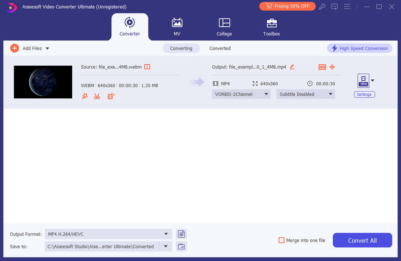 Aiseesoft Guardar para convertir todo