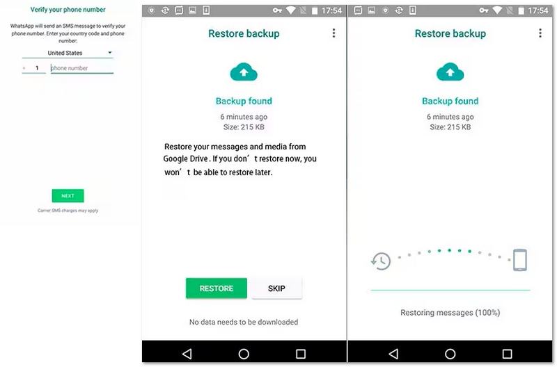 Restaurar desde la copia de seguridad de Google Drive