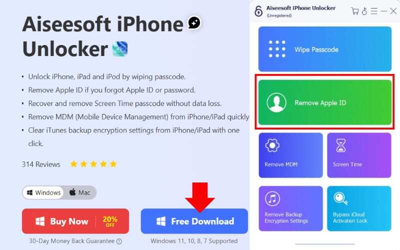 Seleccione Eliminar ID de Apple