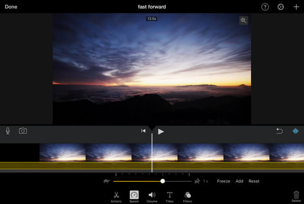 Avance rápido en iMovie iPhone iPad