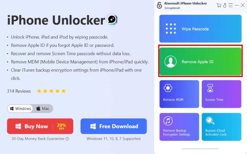 Elija Eliminar ID de Apple
