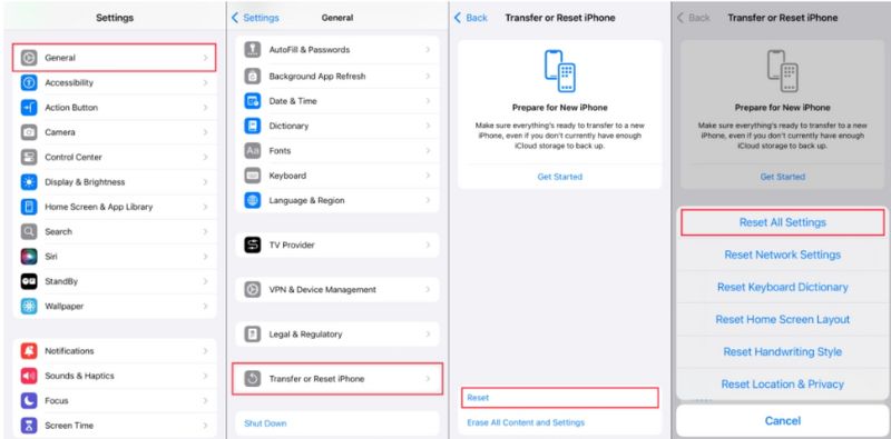 Borrar y reiniciar el dispositivo