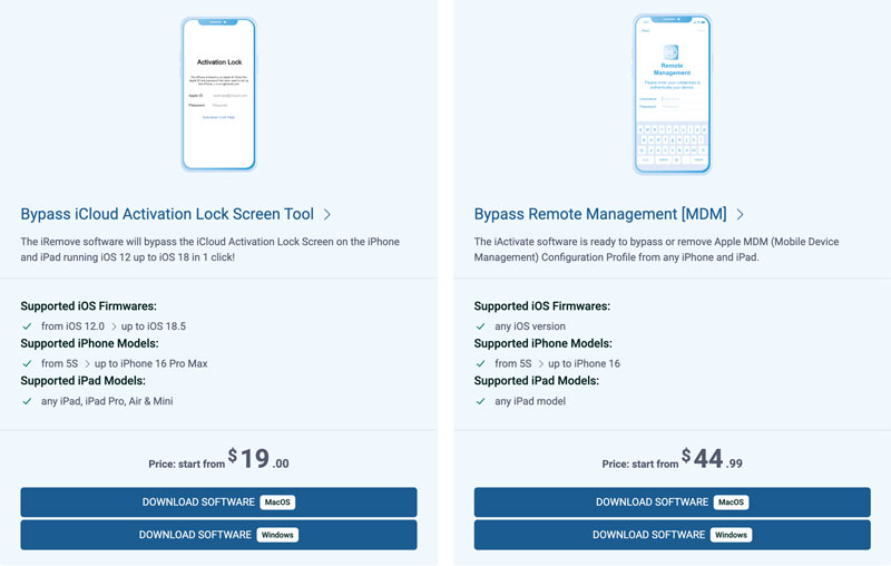 Herramientas iRemove para omitir el bloqueo de iCloud