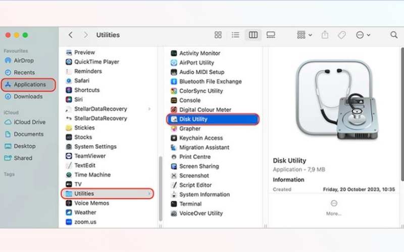 Haga clic en Utilidad de Discos