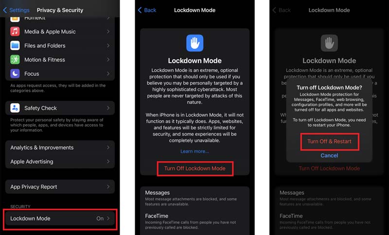 Activar el modo de bloqueo en el iPhone