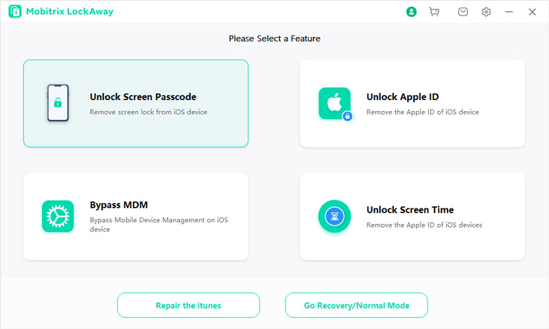 Inicia Mobitrix Lockaway Desbloquear pantalla Contraseña