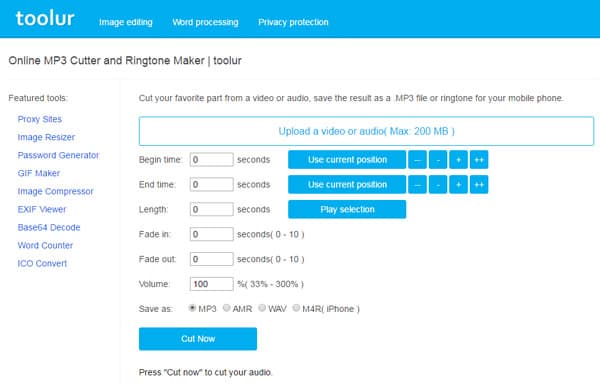 Cortador de audio - Toolur MP3 Cutter