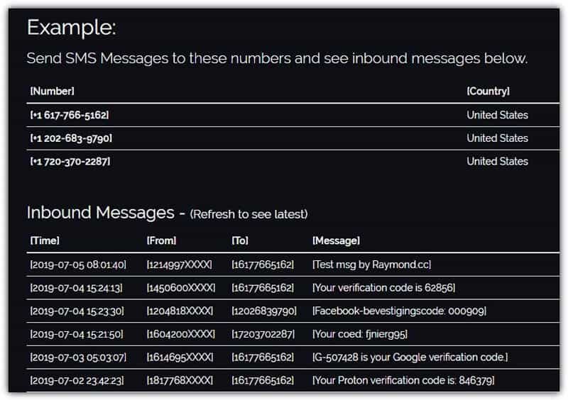 verificación de sms