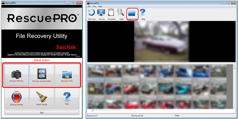 Software de recuperación de tarjetas SanDisk Rescuepro