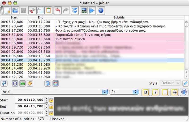 Editor de subtítulos Jubler
