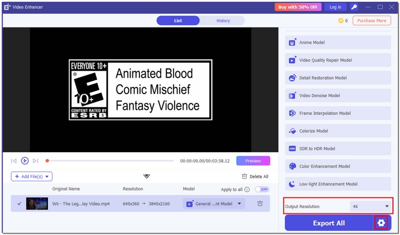 Select Output And Resolution