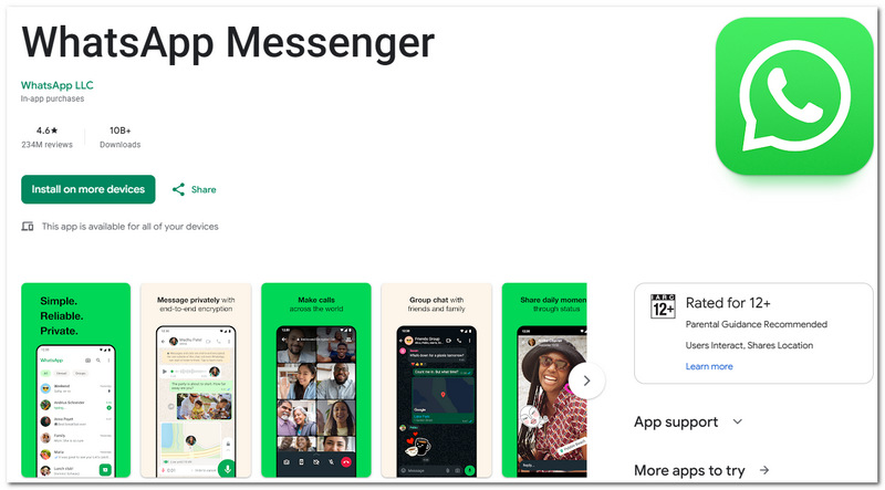 Aplicación de mensajería de texto WhatsApp