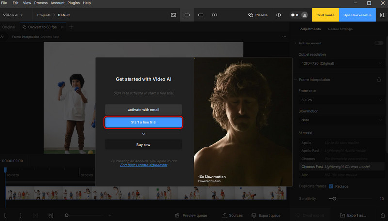 Prueba gratuita de Topaz Video AI
