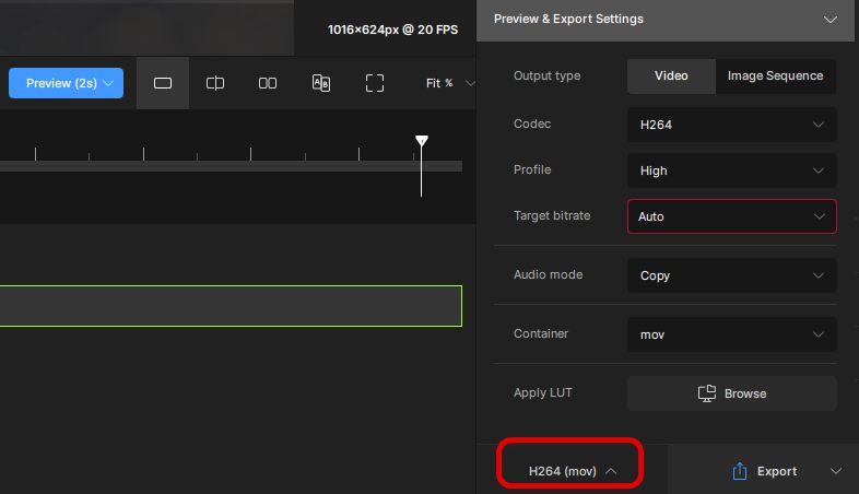 Configuración de salida en Topaz