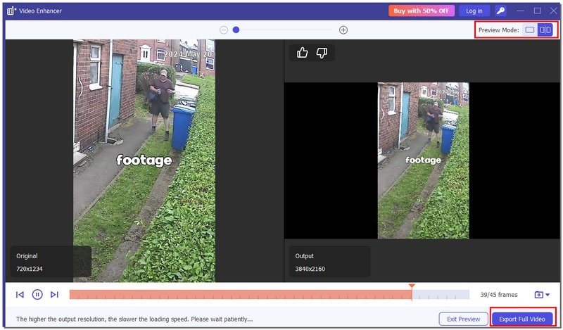 Exportar video mejorado