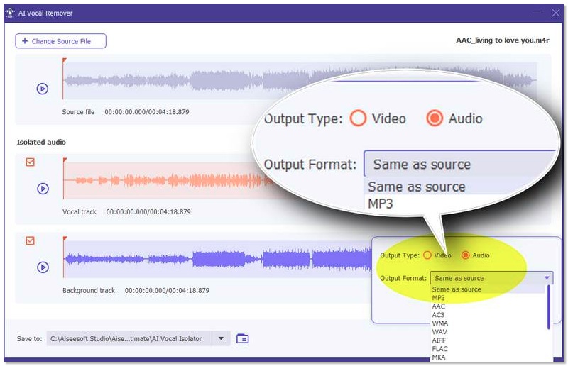 Exportar el audio