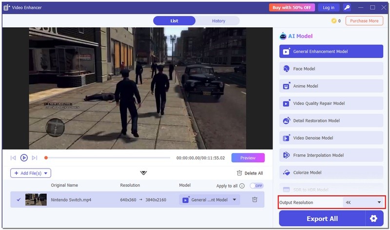 Ajustar la resolución de salida