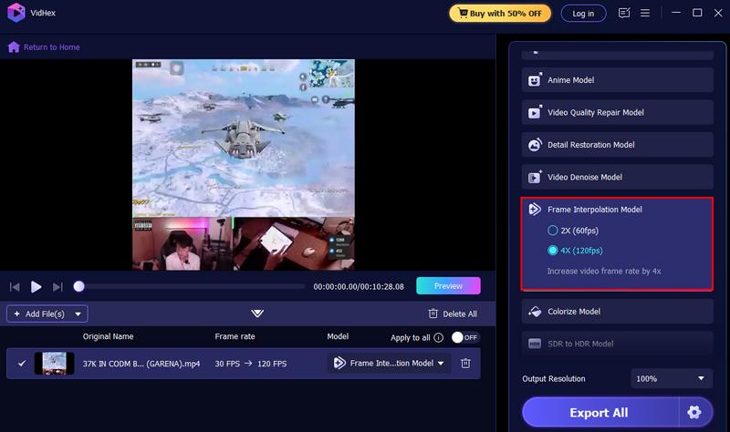 Seleccionar modelo de interpolación de cuadros