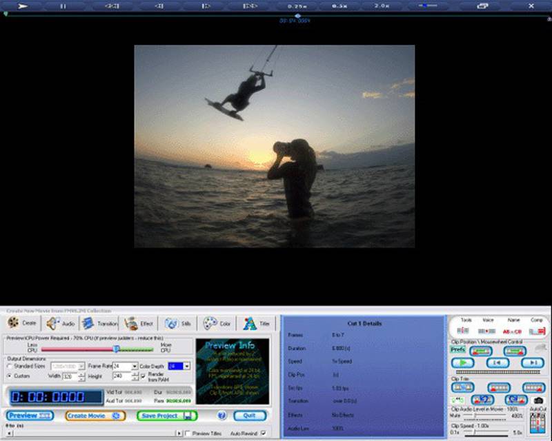 Reproductor de video de movimiento completo con control de velocidad