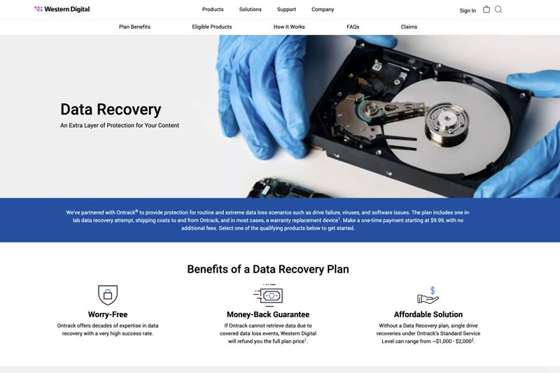 Recuperación de datos Western Digital Ontrack
