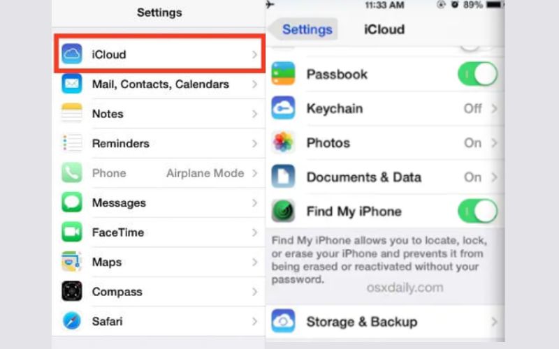 Encuentra tu cuenta de iCloud