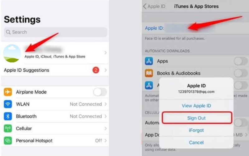 Cerrar sesión ID de Apple
