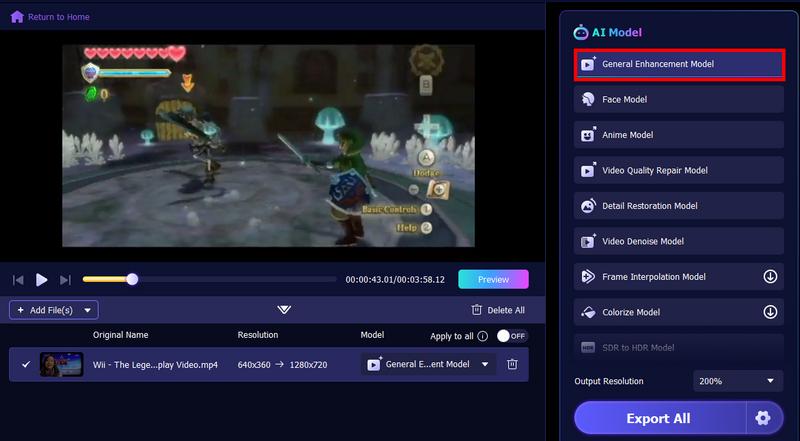 Seleccione Mejora general