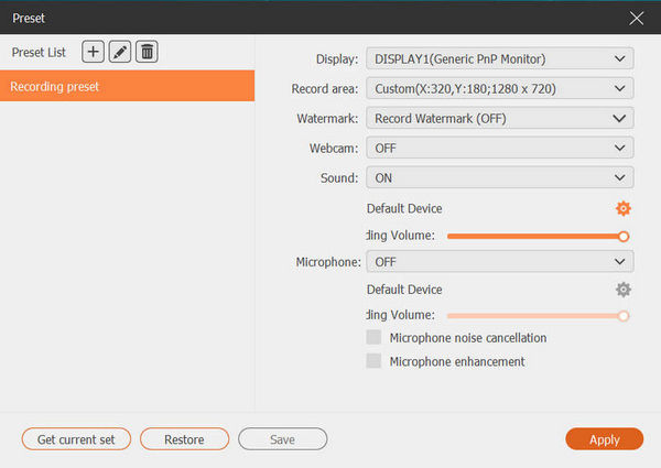 Lista preestablecida