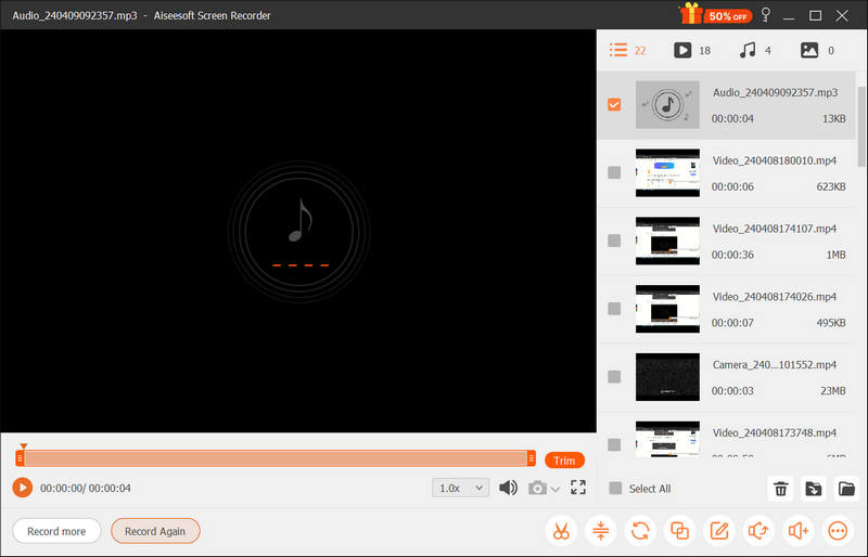 Clip de audio para exportar