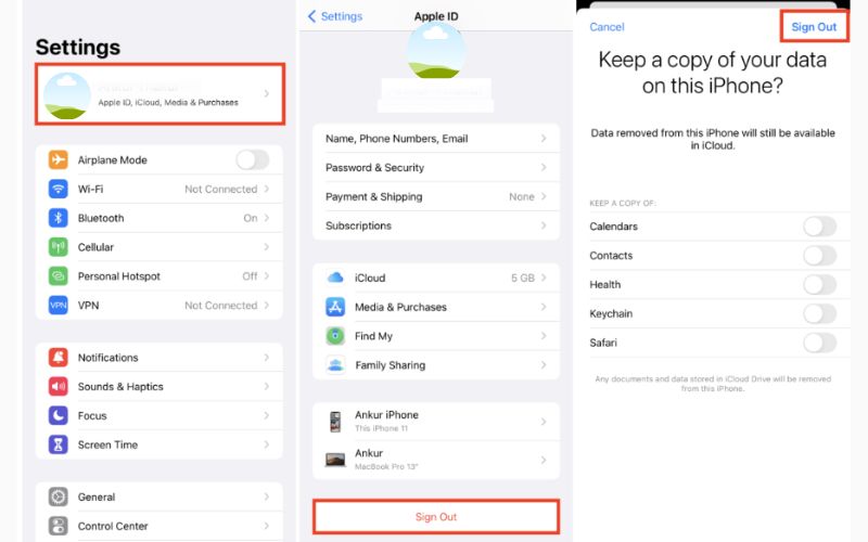 Cerrar sesión ID de Apple