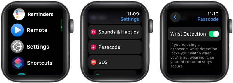 Activar la detección de muñeca en el Apple Watch